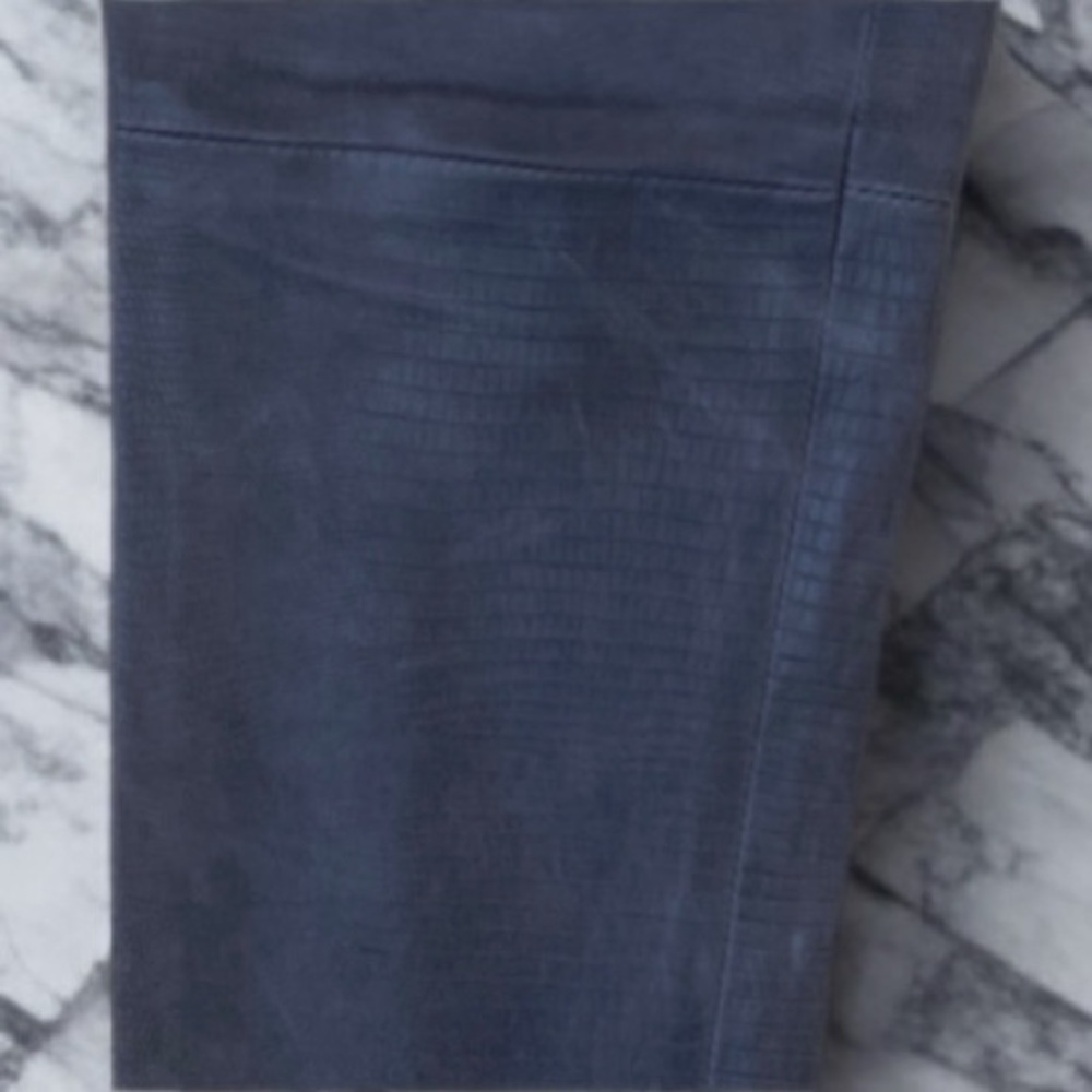 DROME Blue Grey Leather Pants | Size L - Picture 5 of 9